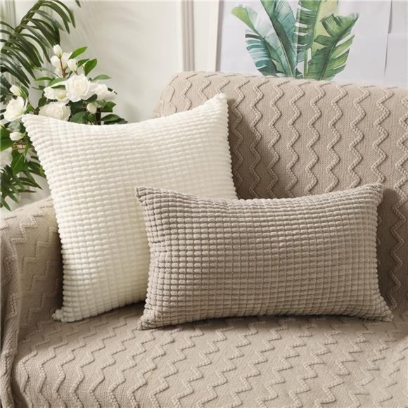 Throw Pillow Covers - Set of 2 Pillow Covers 18x18,Decorative Euro Pillow Covers - Picture 3 of 7